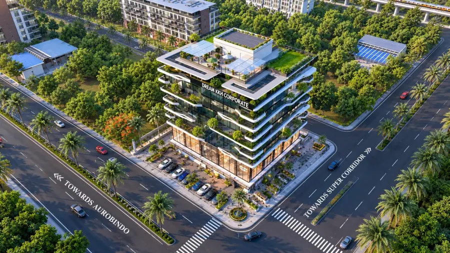 Aerial view of Dream KKH Corporate at the corner of Super Corridor