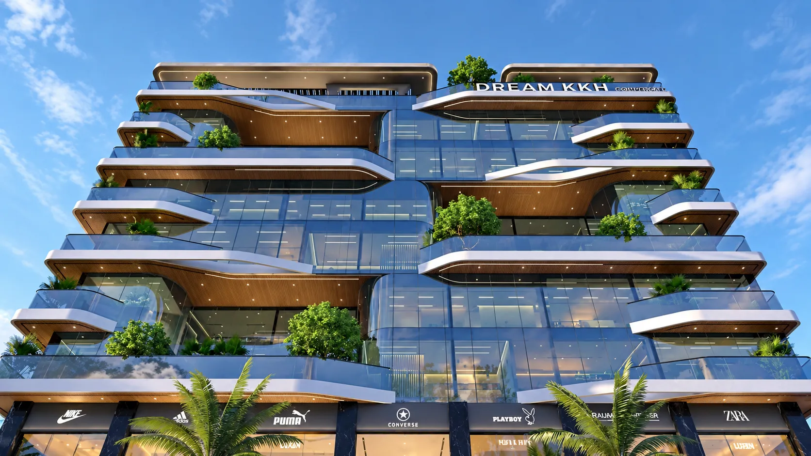 Dream KKH Corporate facade with retail at street level